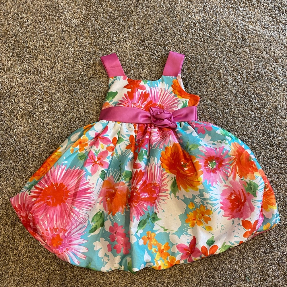 Floral Dress with Pink and Orange 3T